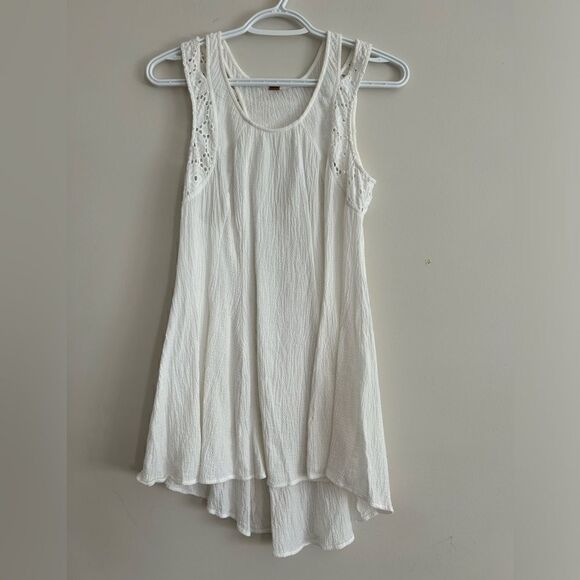 Free People White Sleeveless Mini Dress Lace - Picture 1 of 7